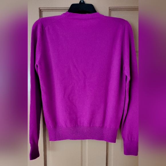 Tory Burch Cashmere Crewneck Sweater Bright Magenta size medium - Picture 2 of 10